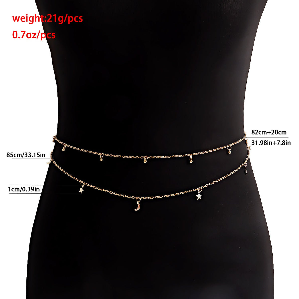 Beach Fashion Belly Chain Moon Body Jewelry Star Tassel Waist Chains