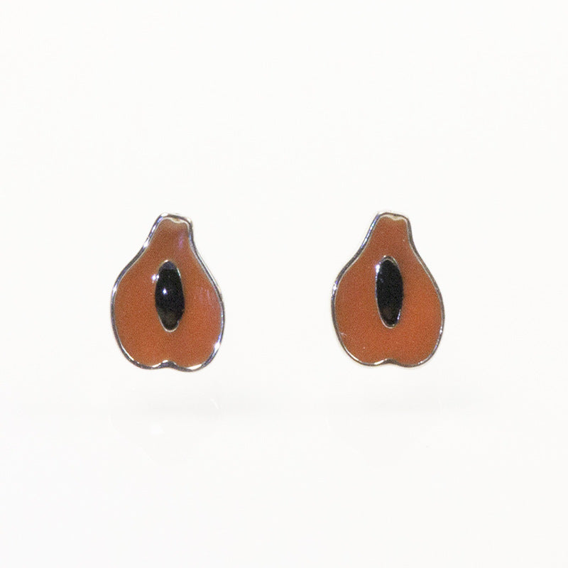 Enamel avocado Stud Earring
