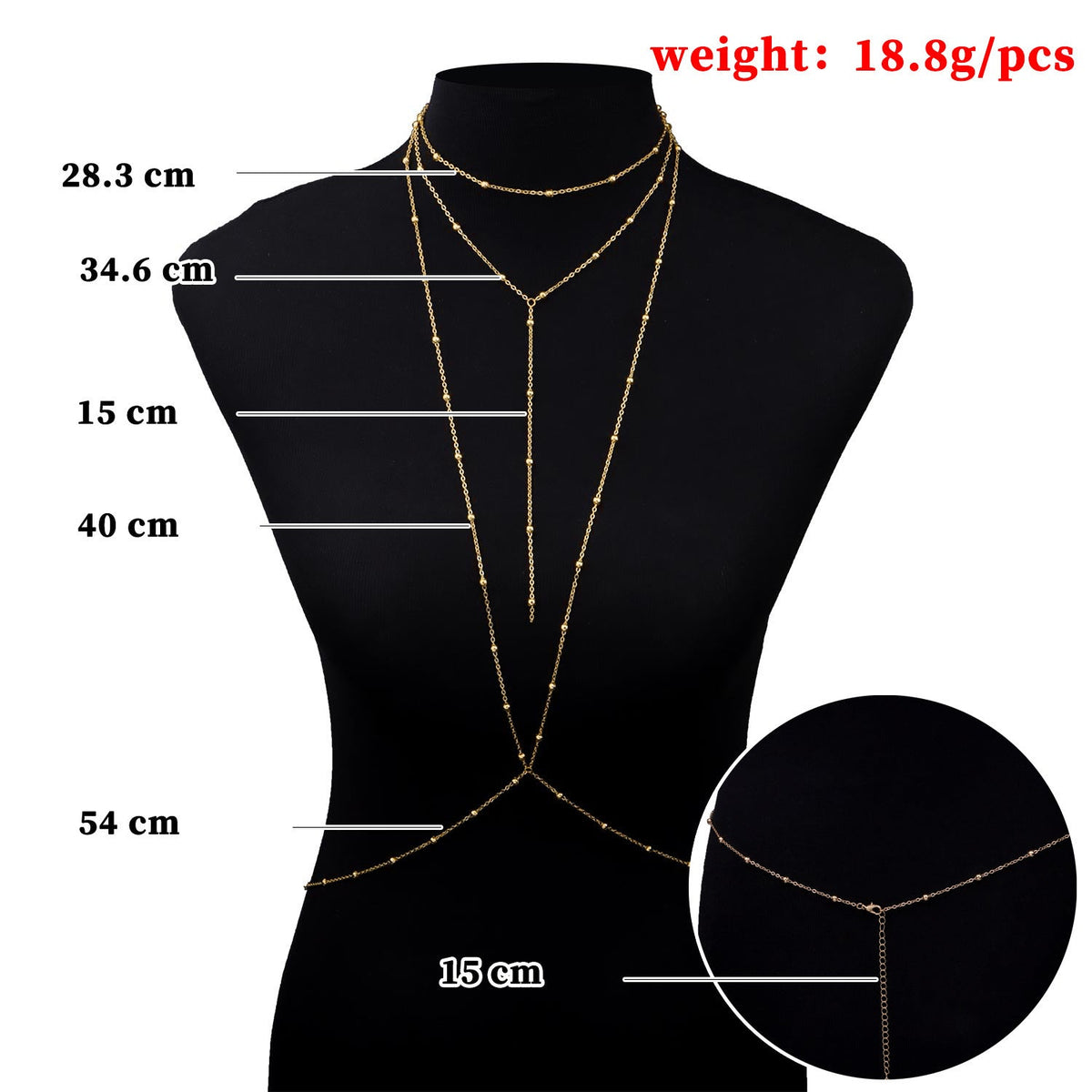 Double Cross Chain Popular Bead Chain Sexy Body Jewelry