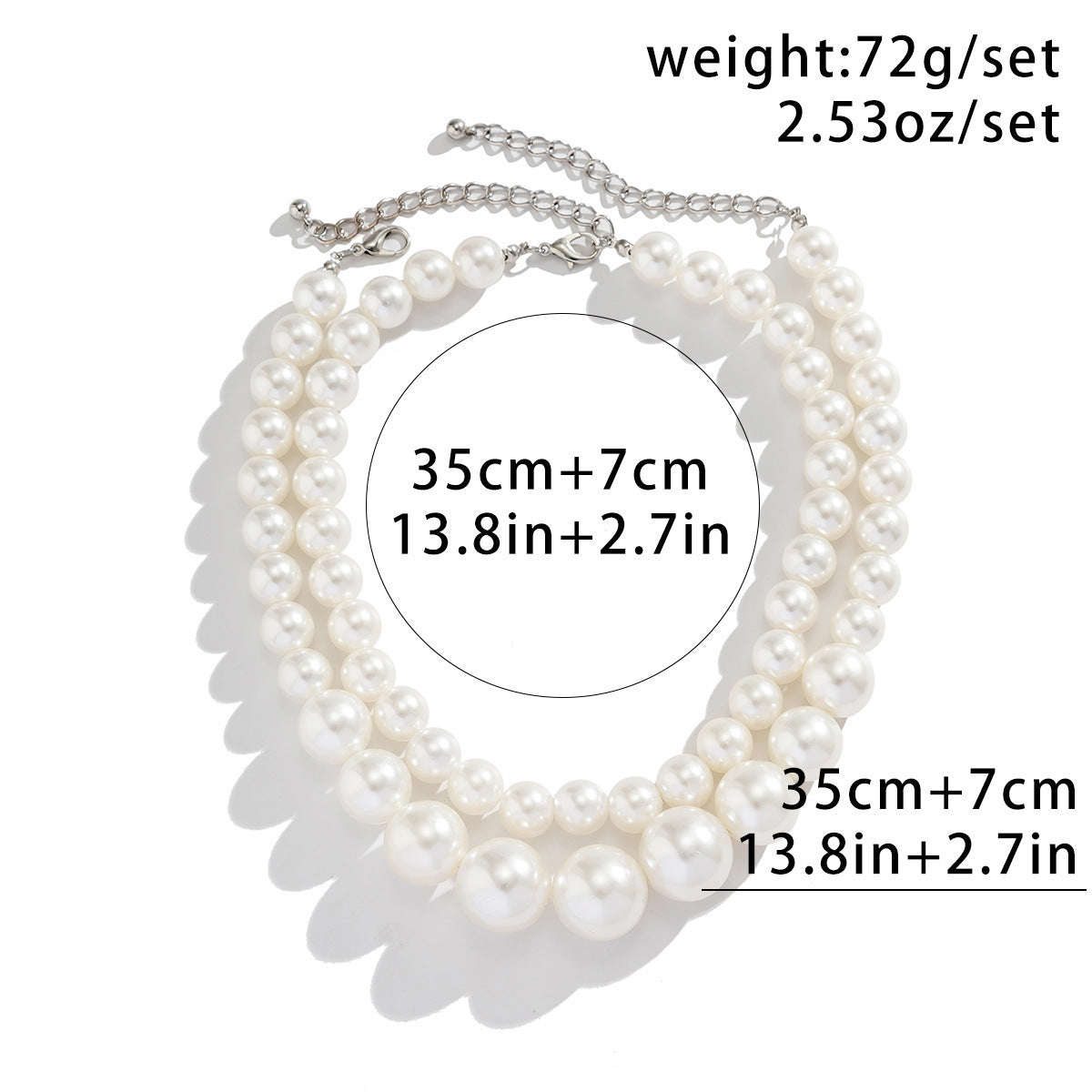 New Fashion Necklace Double-layer Pearl Choker Necklace Pearl Beaded Necklace