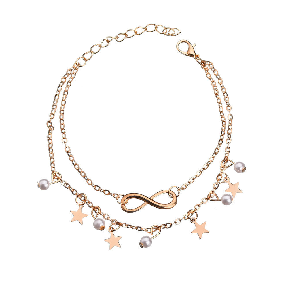 Star Infinity Anklets Fashion Multilayer Foot Chain