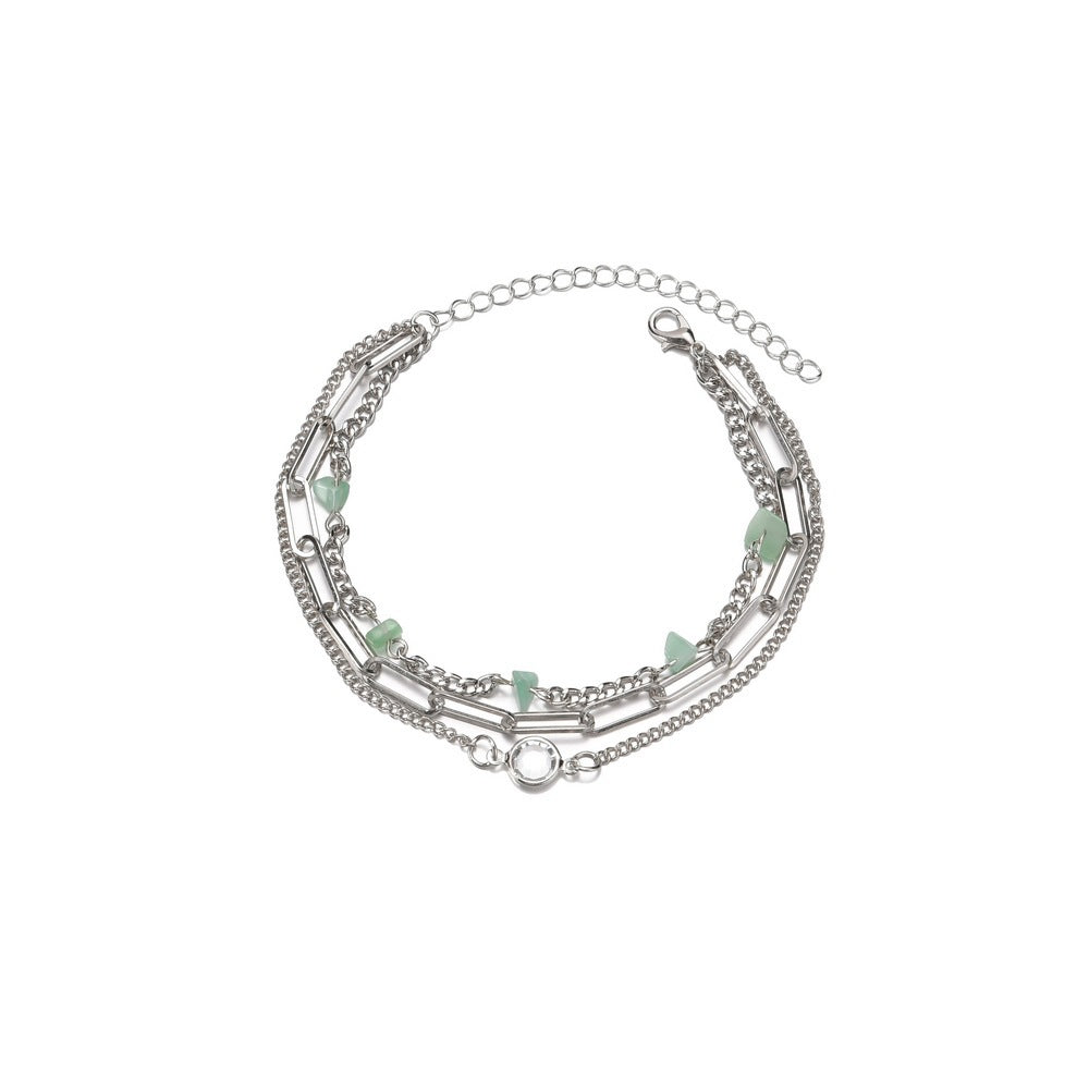 Multi-Layered Nature Stone Anklet Jewelry