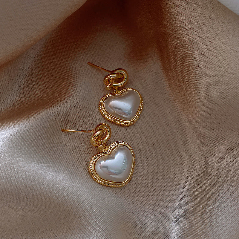 Pearl Love Shape Earrings for Women