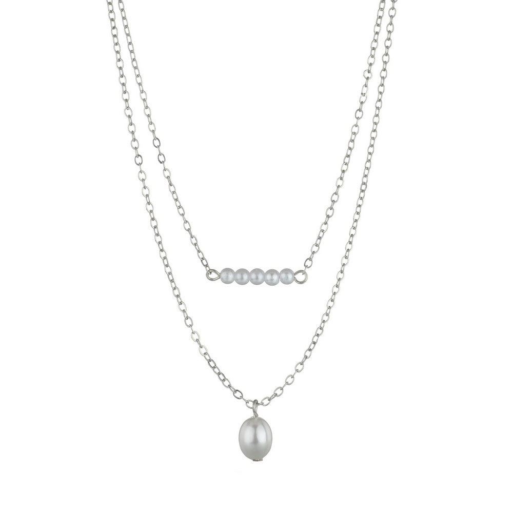 Multi-layered Pearl Pendant Necklace