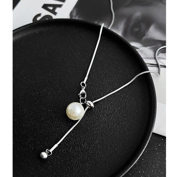 Adjustable Chain Pearl Necklace for Women