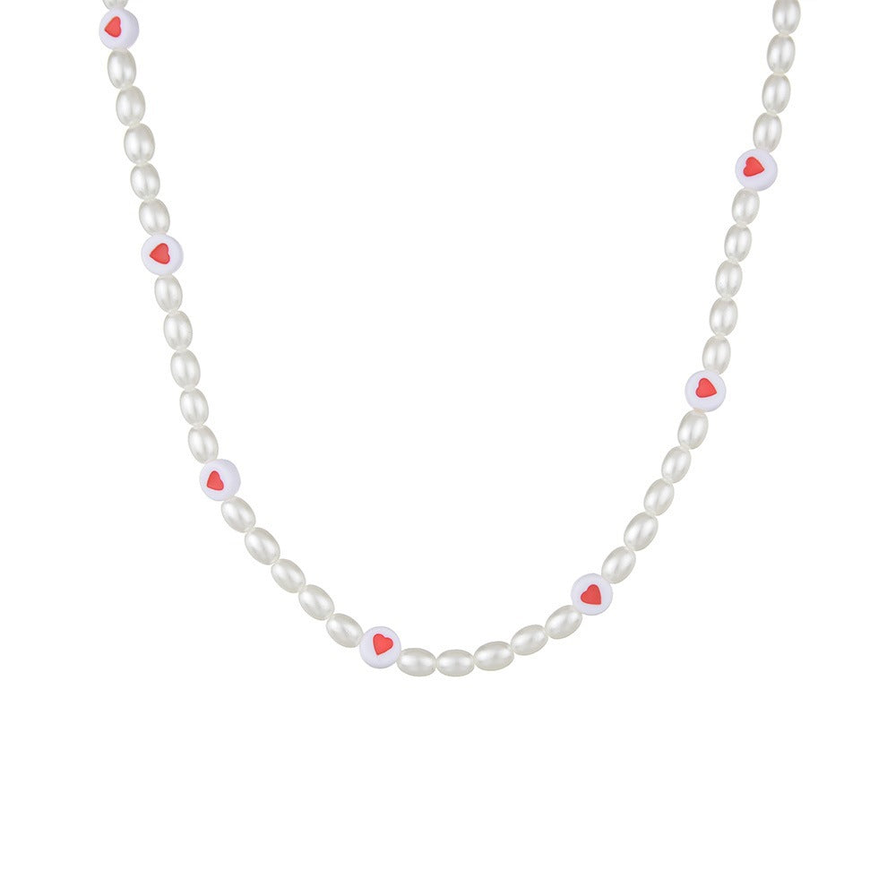 Bohemian Holiday Pearl Necklace Sweet Simple Pearl love