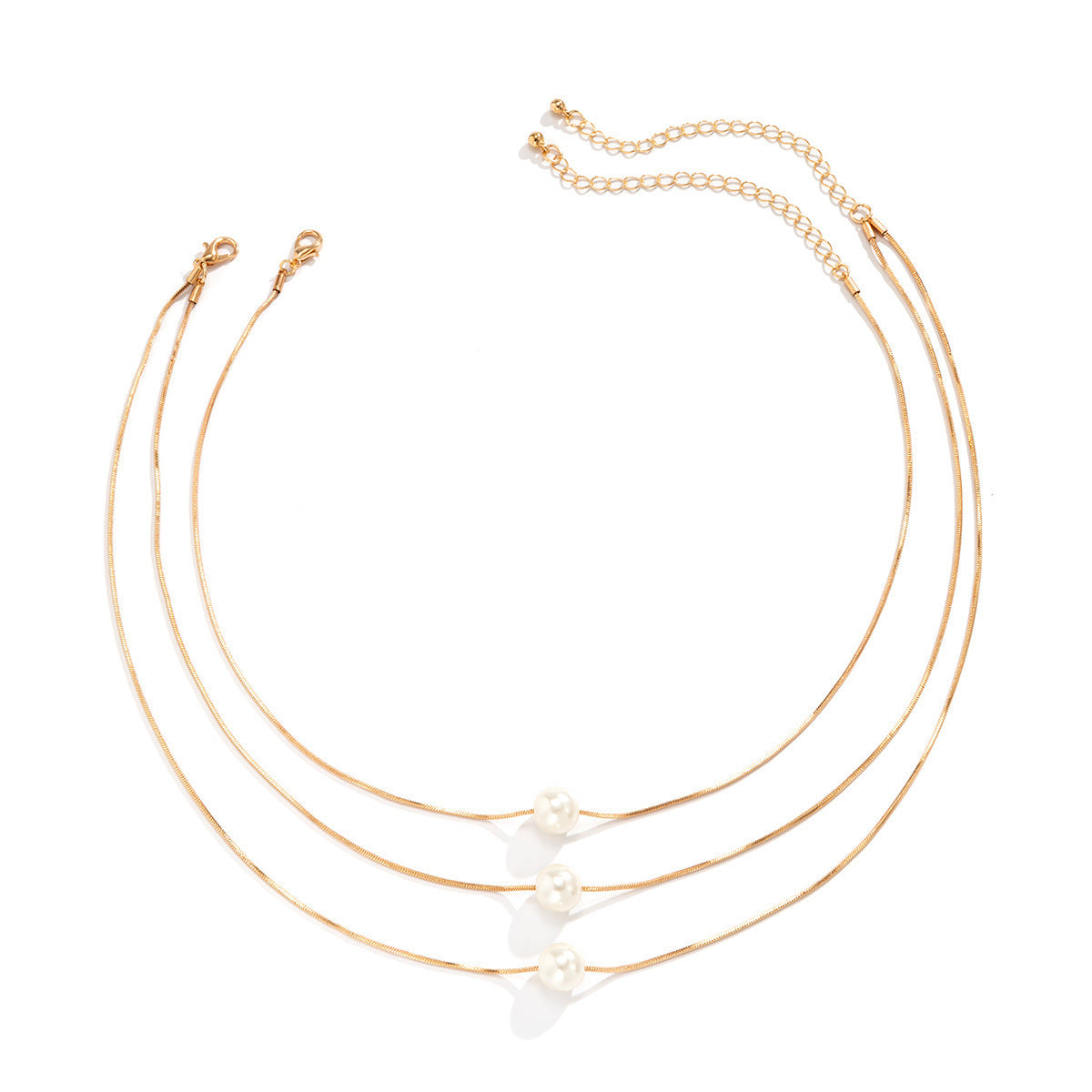 Multi Layered Pearl Pendant Necklace