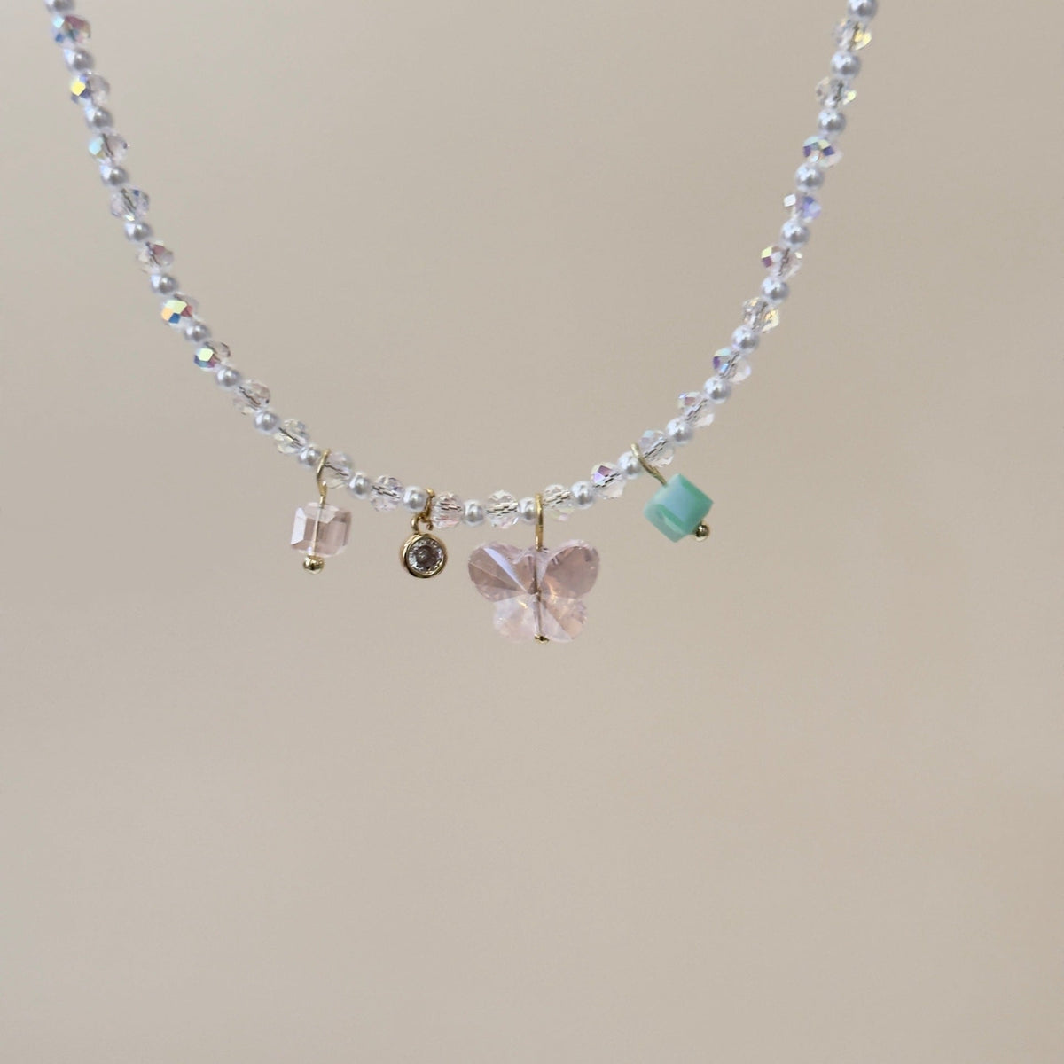 Beaded Bow Sweet Style Beaded Necklace