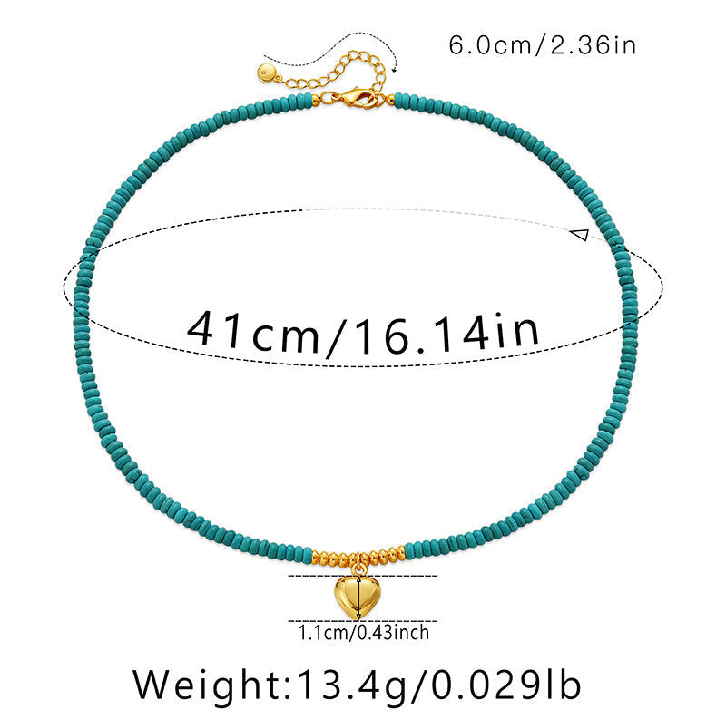 Handmade Natural Turquoise Stone Beaded Necklaces