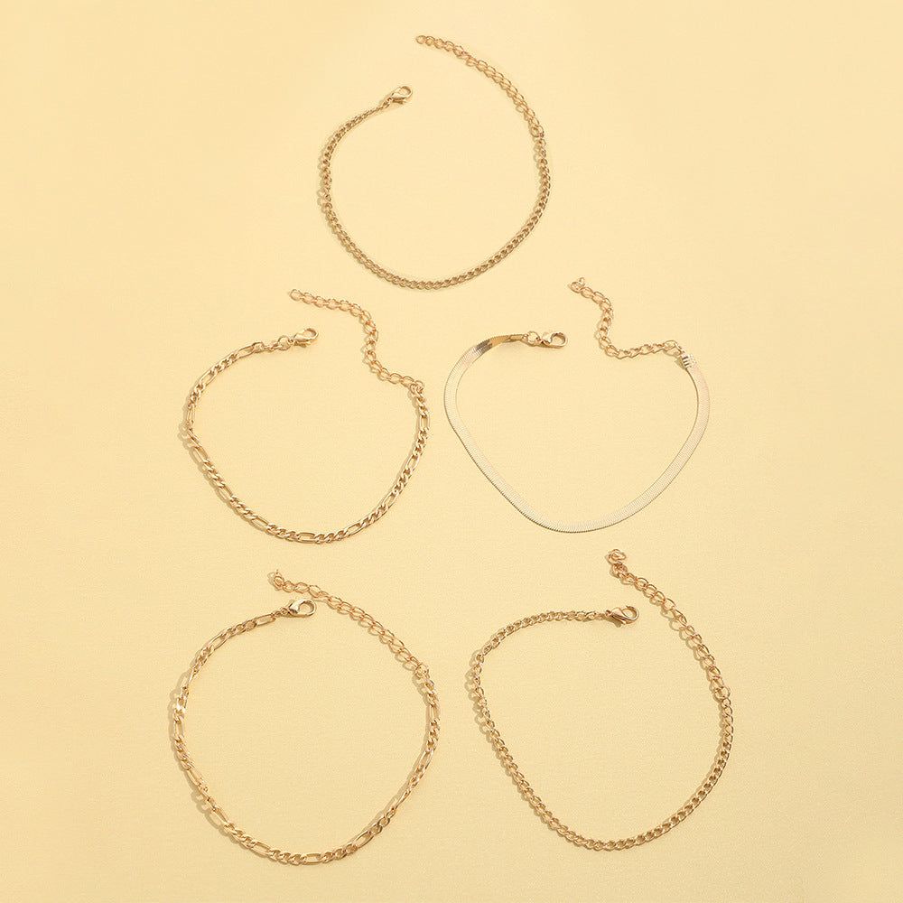 Summer Jewelry Multi-Layer Beach Chain Anklets Jewelry