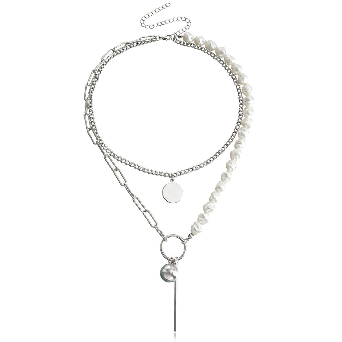 Vintage Baroque layer Chain Pearl Necklace