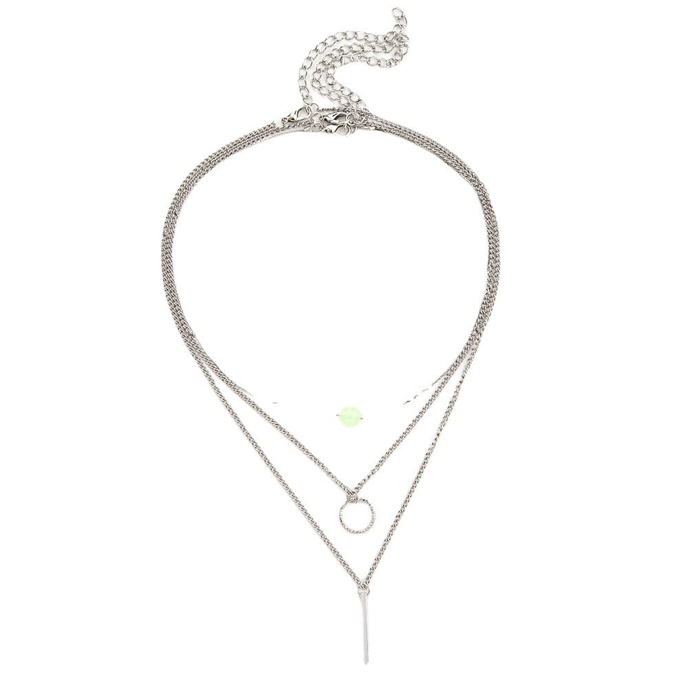 Classic Layer Necklace Set Bar Pendant Women