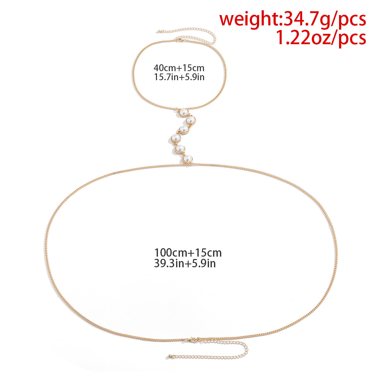 Sexy Body Chain Pearl Layered Bra Chain