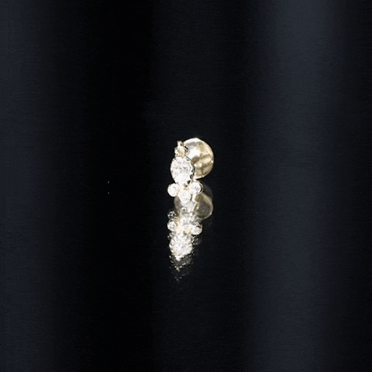 Vintage Style Moissanite Tragus Earring in Bezel Setting
