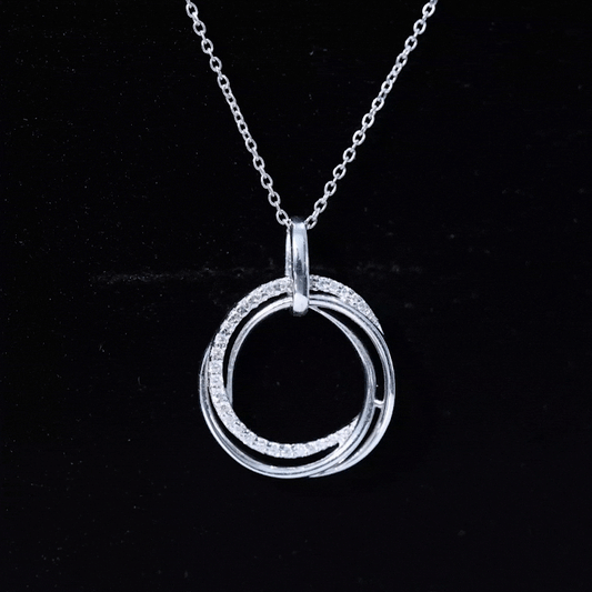 Womens Moissanite Eternity Necklace With Chain