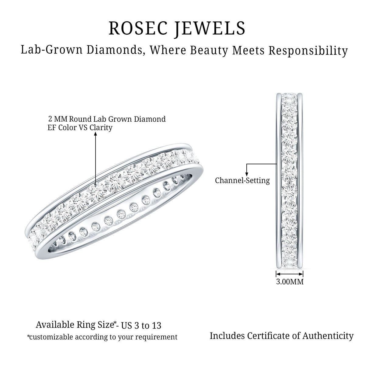 Lab Grown Diamond Wedding Eternity Band For Women