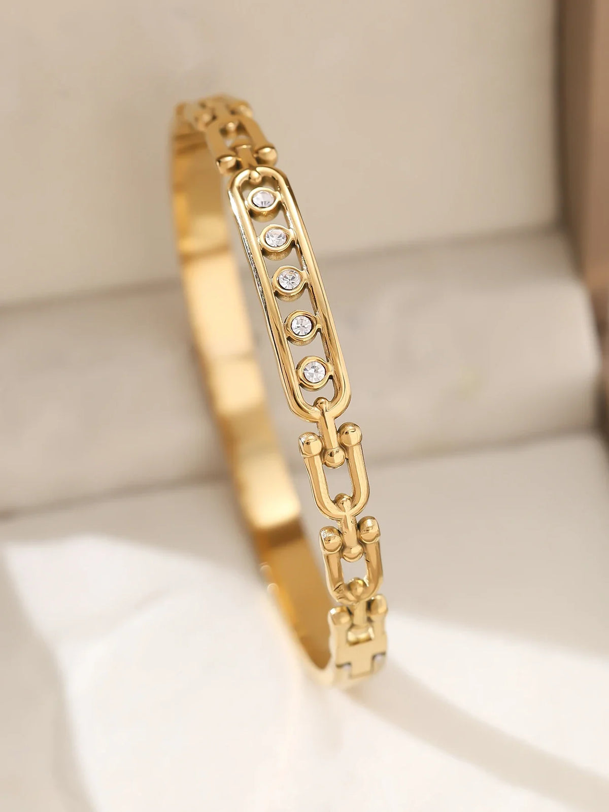 1pieces/set women's wedding jewelry party holiday Valentine's Day gift stainless steel bracelet plated with 18K gold bracelet