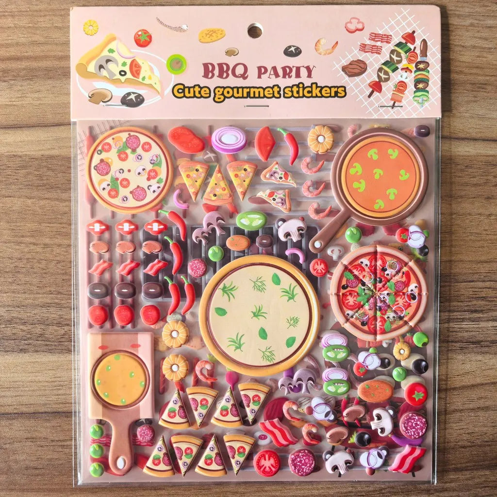 9 Styles Cute Double Layer 3D Foam Stickers | Alphabet, Cars, Food Cartoon for DIY Notebook, Journal & Phone Case Decoration