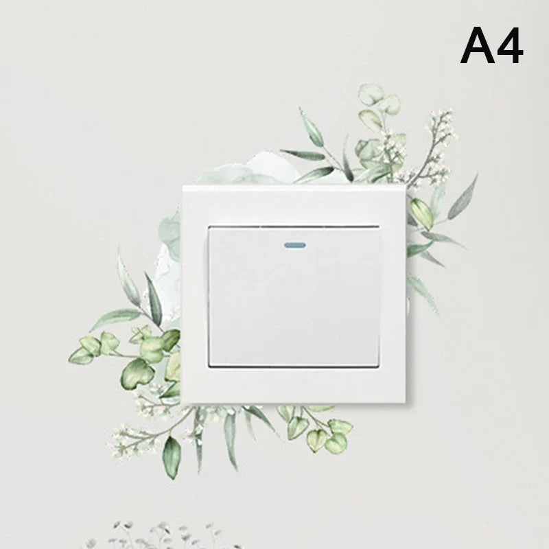 Plant Flower Switch Wall Sticker | Self-Adhesive PVC Wall Decal