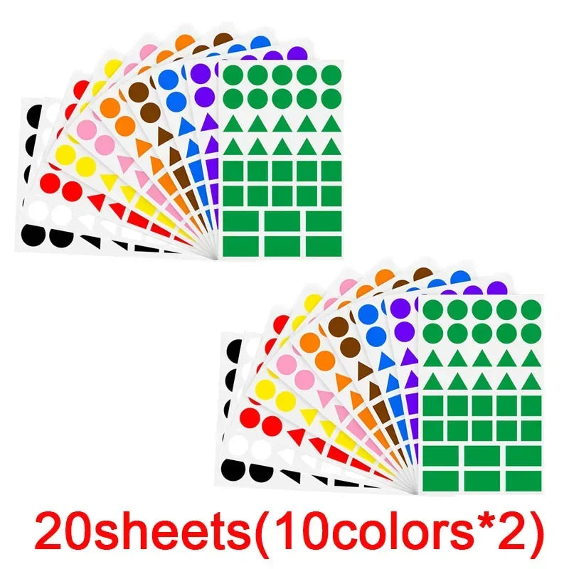 Colorful Triangle Dot Stickers for Kids | Geometry Scrapbook Labels
