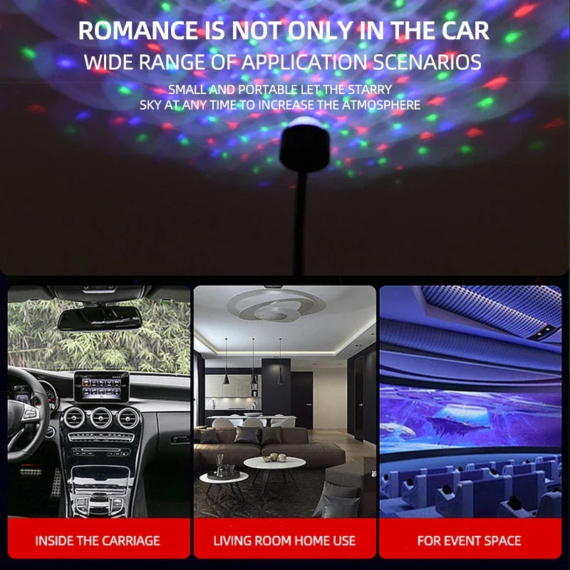 LED Starry Sky Ball Night Light | USB Sound Activated Projector Lamp