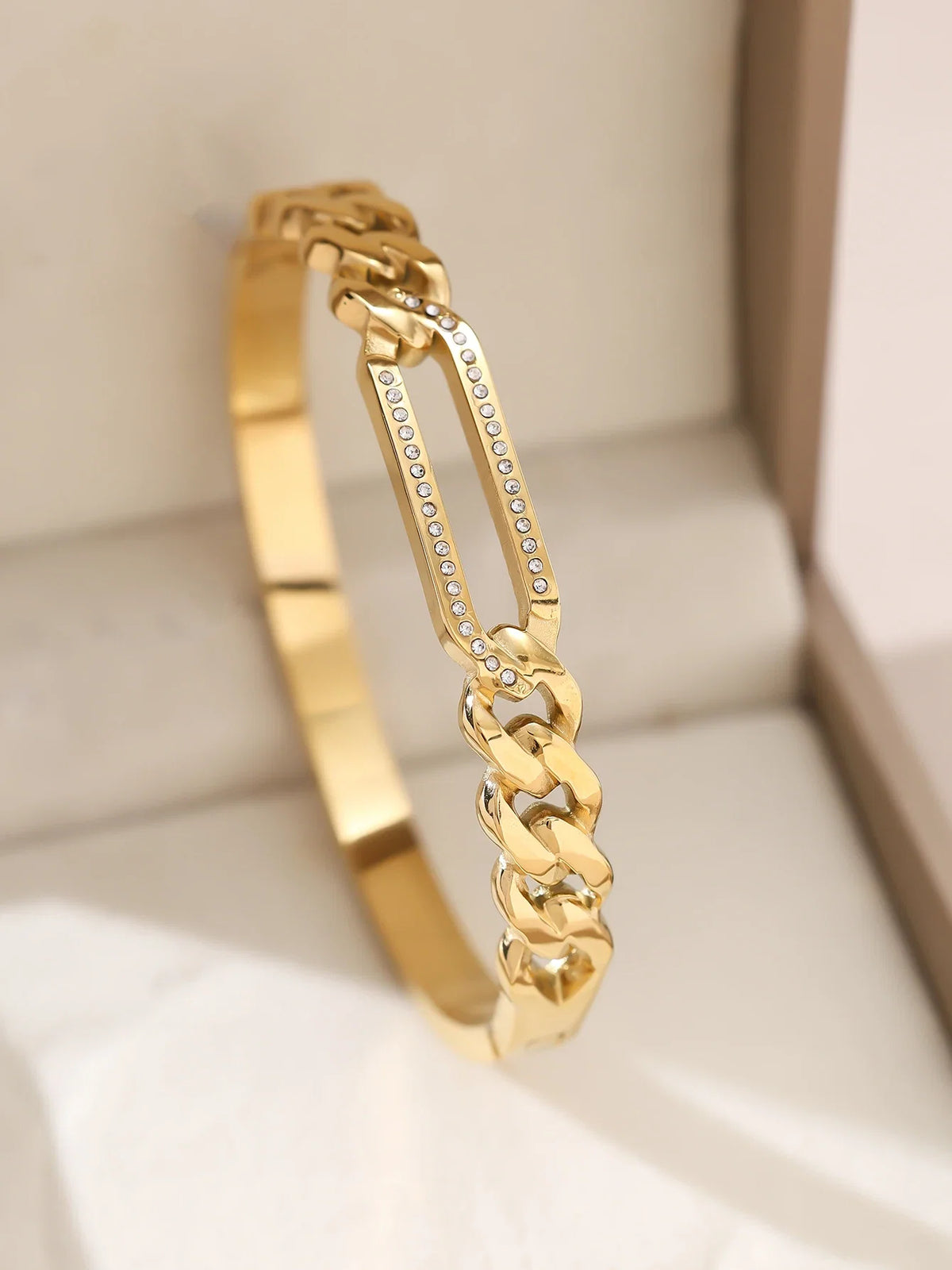 1pieces/set women's wedding jewelry party holiday Valentine's Day gift stainless steel bracelet plated with 18K gold bracelet