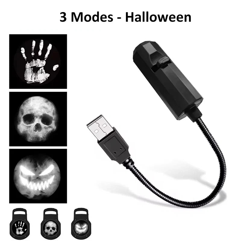 Skull Projection Lamp | Switchable Pattern LED Night Light
