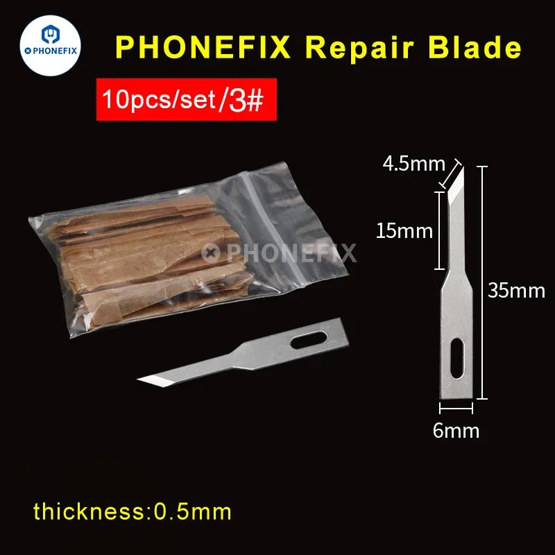 10pcs Precision Scalpel Knife Blades Set | Non-Slip Metal Engraving Craft Knives for Phone PCB DIY Repair