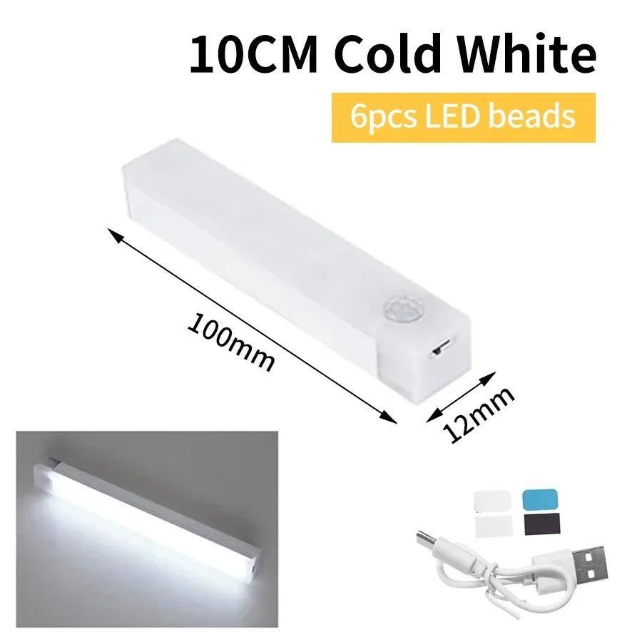 Wireless Rechargeable LED Motion Sensor Cabinet Light | Night Light for Closet Kitchen Wardrobe Stairs