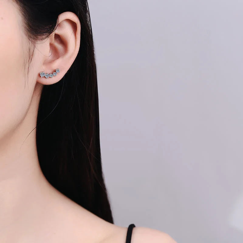 NeeTim 1.16cttw Full Moissanite Stud Earrings for Women Gemstones Lab Diamond Studs Earrings 925 Sterling Silver Fine Jewelry