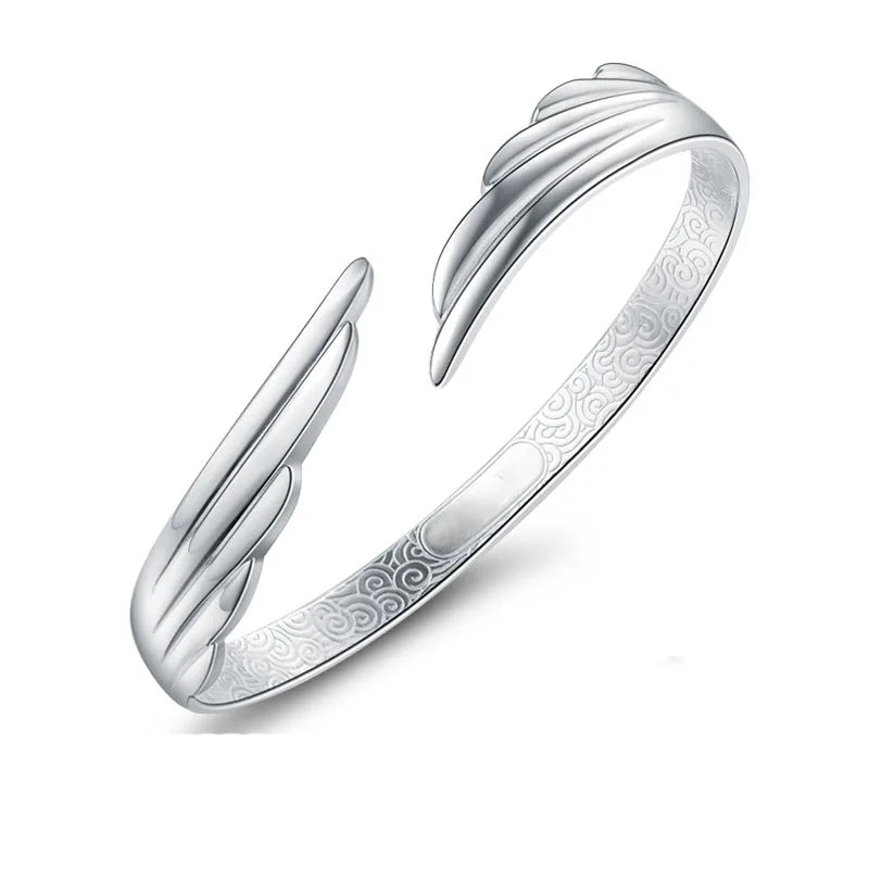 925 Sterling Silver Wing Cuff Women's Bangles Bracelets Wedding Luxury Quality Jewelry Accessories Wholesale Free Delivery