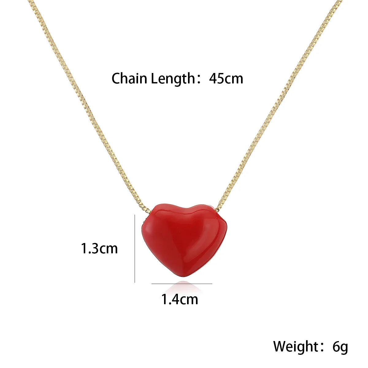 NEWBUY Hot Sale Red Oil Dripping Heart Pendant Necklaces For Women