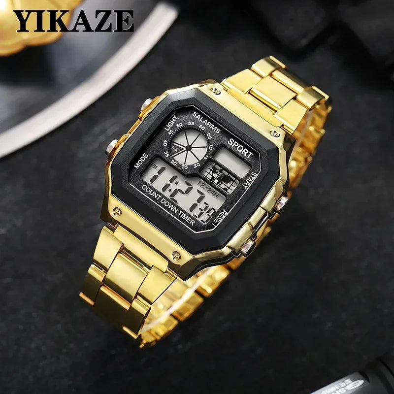 MAYZHISU Classic Men's Digital Watch | Luxury Stainless Steel Sport Watch