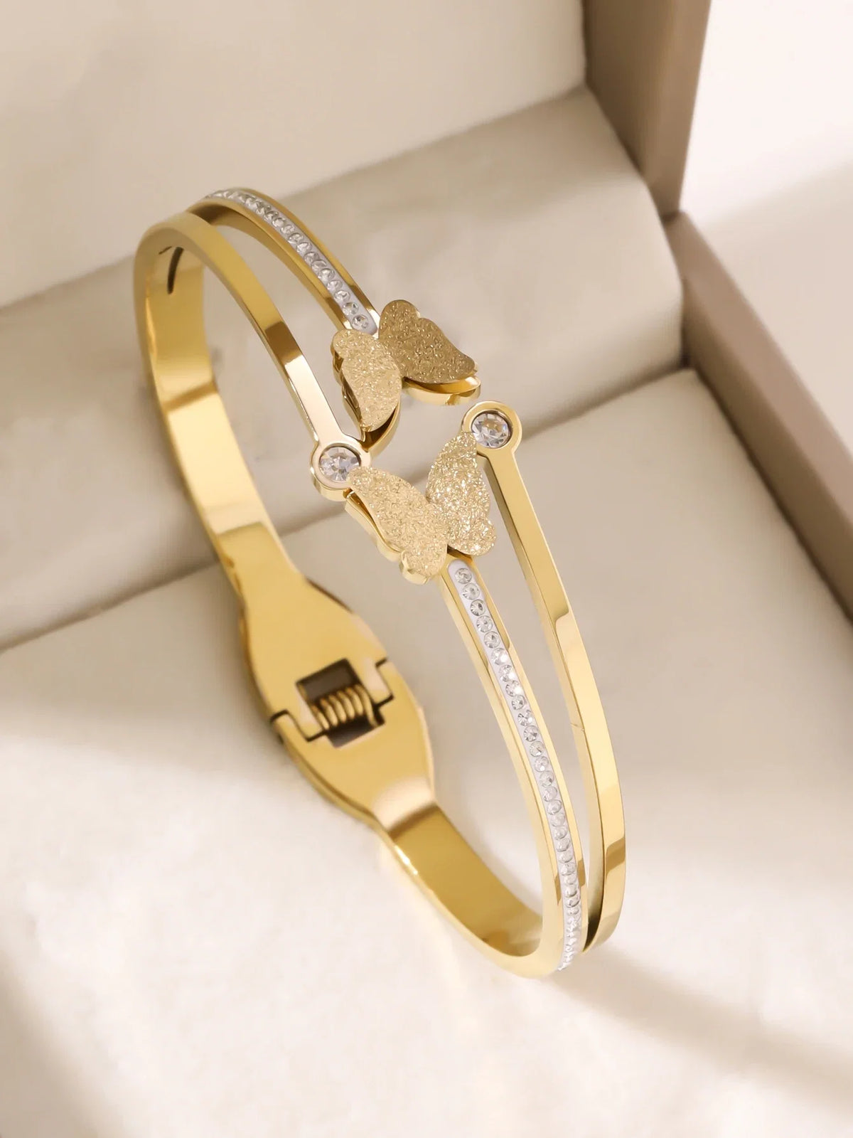1pieces/set women's wedding jewelry party holiday Valentine's Day gift stainless steel bracelet plated with 18K gold bracelet