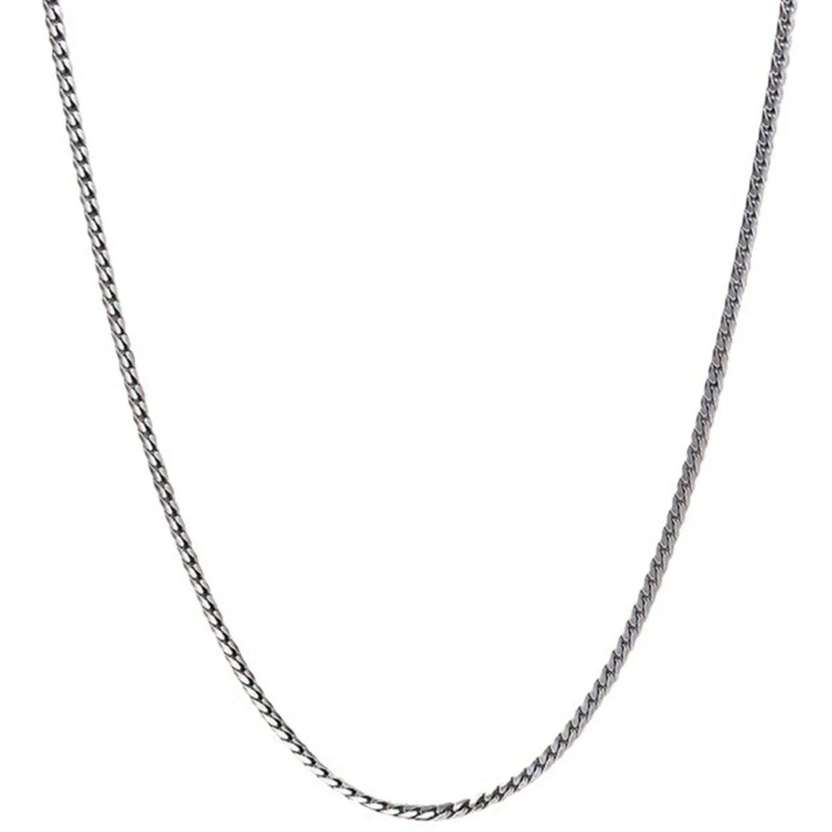 S925Silver Men's and Women's Cuban Chain Necklace 20IN/22IN Slim Style Trendy, Sophisticated Vintage-Inspired Collarbone Layerin
