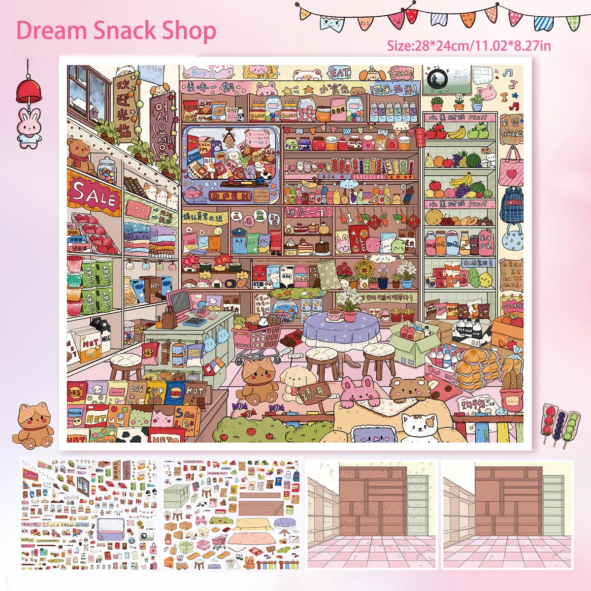 Vintage Grocery Store Stickers | 3D Miniature Collage Decals for DIY Crafts