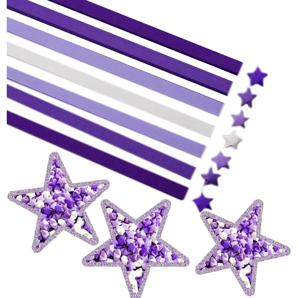 Colorful Origami Star Paper Strips | DIY Lucky Star Craft Kit