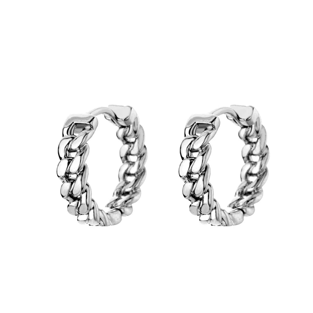 Stainless Steel Chain Earrings For Women Gold Color Geometric Chain Earring Female Fashion Party Wedding Jewelry Gift BFF