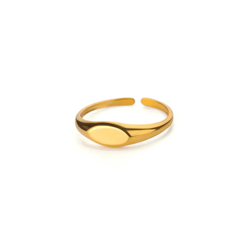 Fashion Oval Rings For Women Gold Color Stainless Steel Geometric Openning Ring Wedding Statement Jewelry 2024 Trend Gift BFF