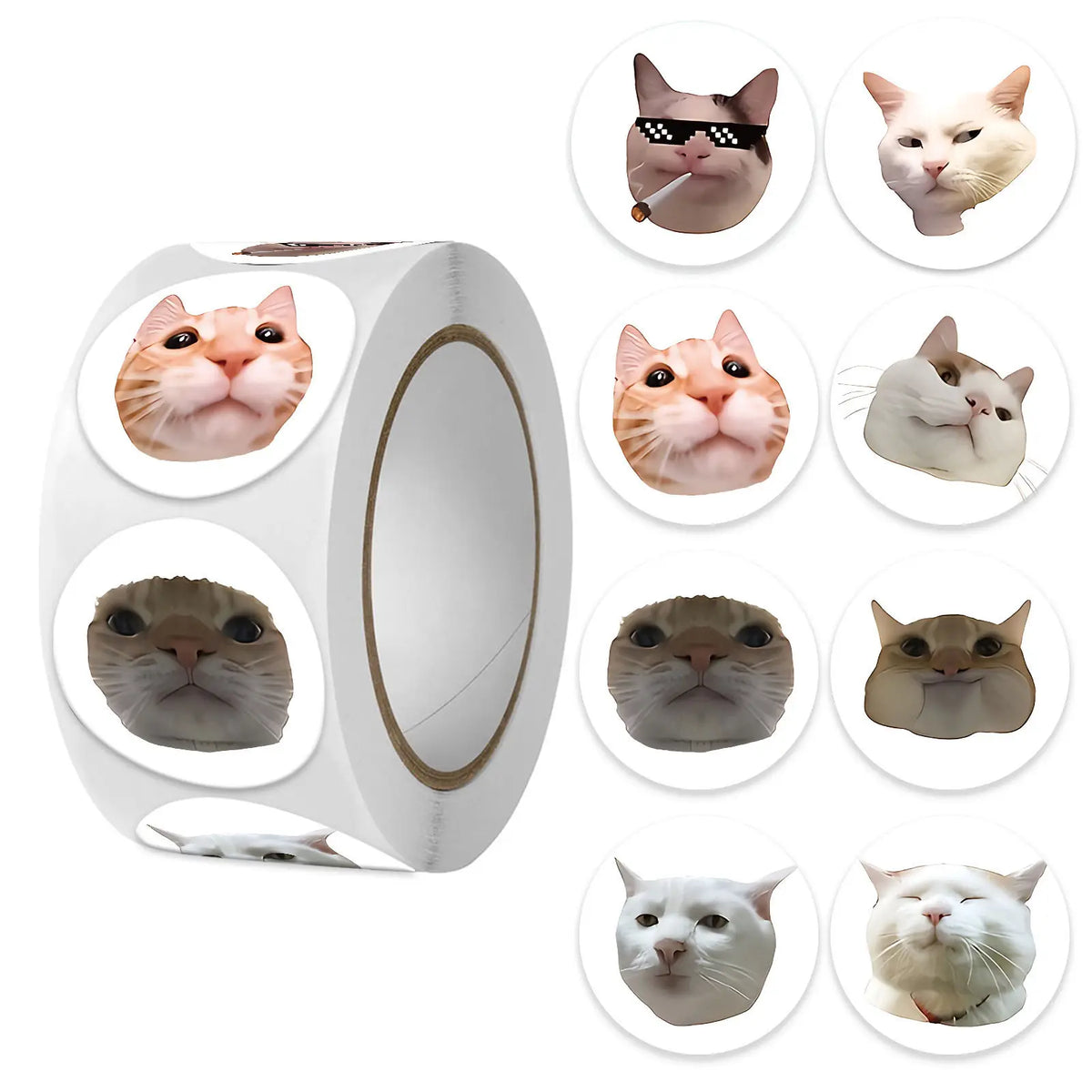 Funny Cat Meme Stickers for Kids | 100 or 500 Pack Teacher Reward Stickers