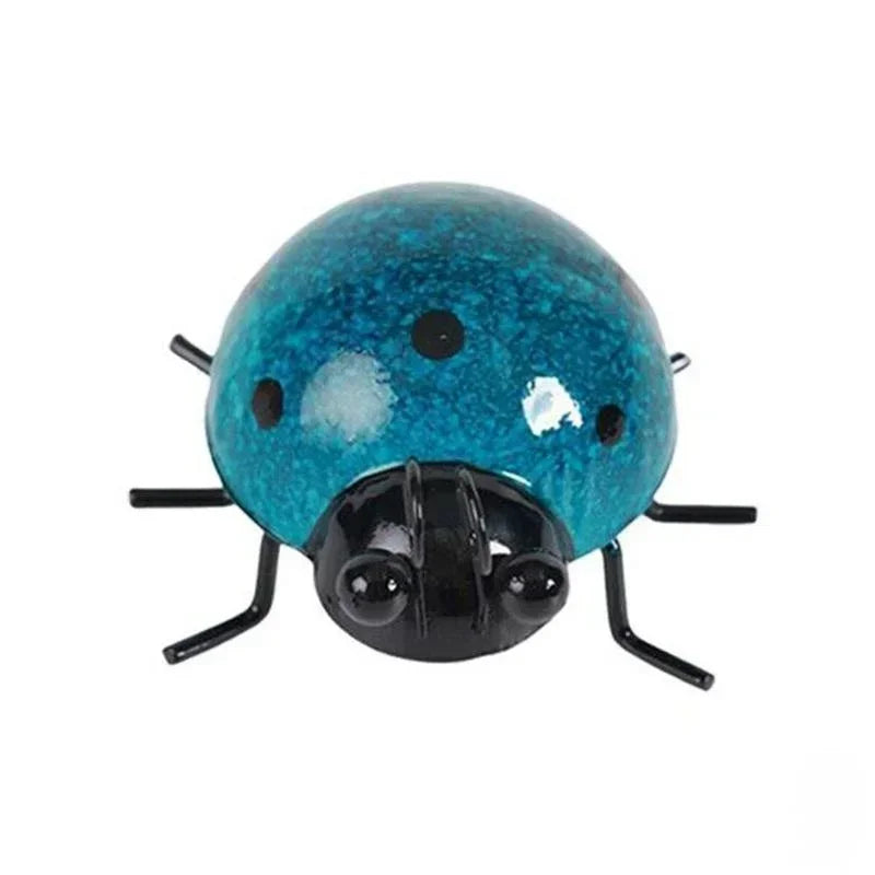 New Arrivals Set of 4 Metal Garden Wall Art Decorative Cute Ladybugs Outdoor Wall Sculptures Metal Ladybug Garden Decorations