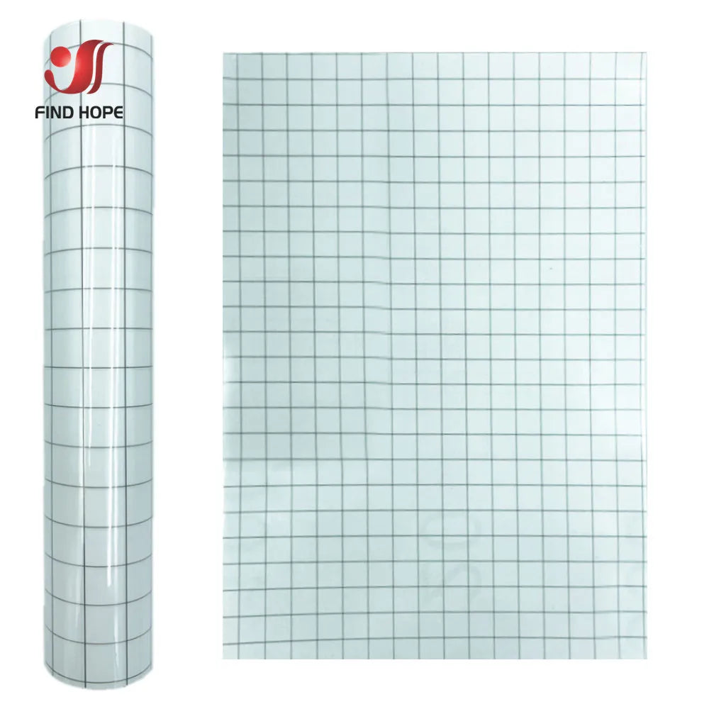 Clear Vinyl Transfer Paper Tape with Alignment Grid | Application Tape for Vinyl Decals