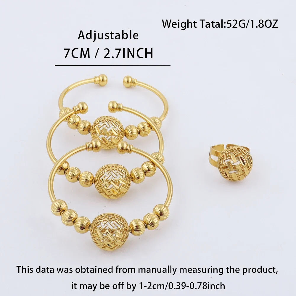 New Gold Plated 2026 Stainless Steel Chain Bracelet and Ring ethiopian hawaiian jewelry bangles for women free shipping Gift