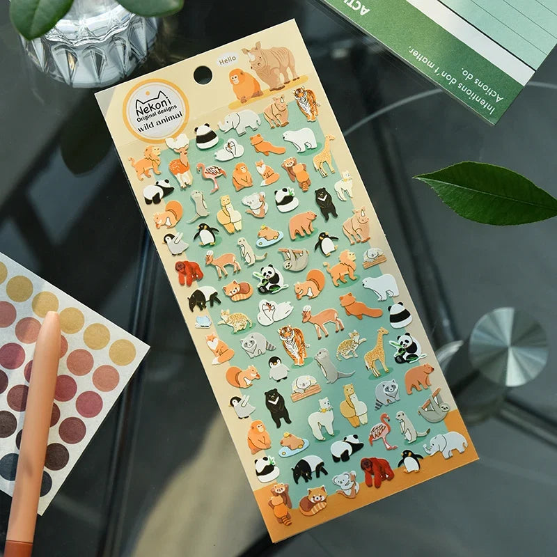 Cute Animal Sticker Pack for DIY Journaling and Scrapbooking | 50+ Pieces