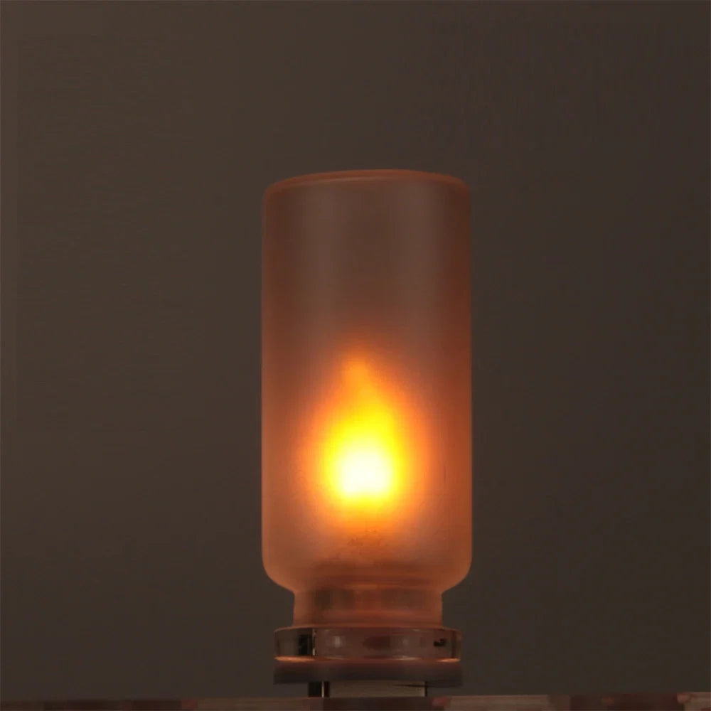 USB LED Flashing Candle Light | 5V Flame Night Light with Frosted Clear Glass and Touch Control