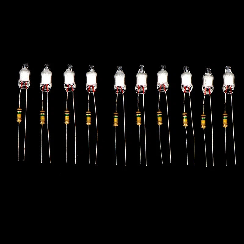 10Pcs Neon Light Bulbs 4x10mm 5x13mm 220V | Main Power Indicator with Built-in Resistor