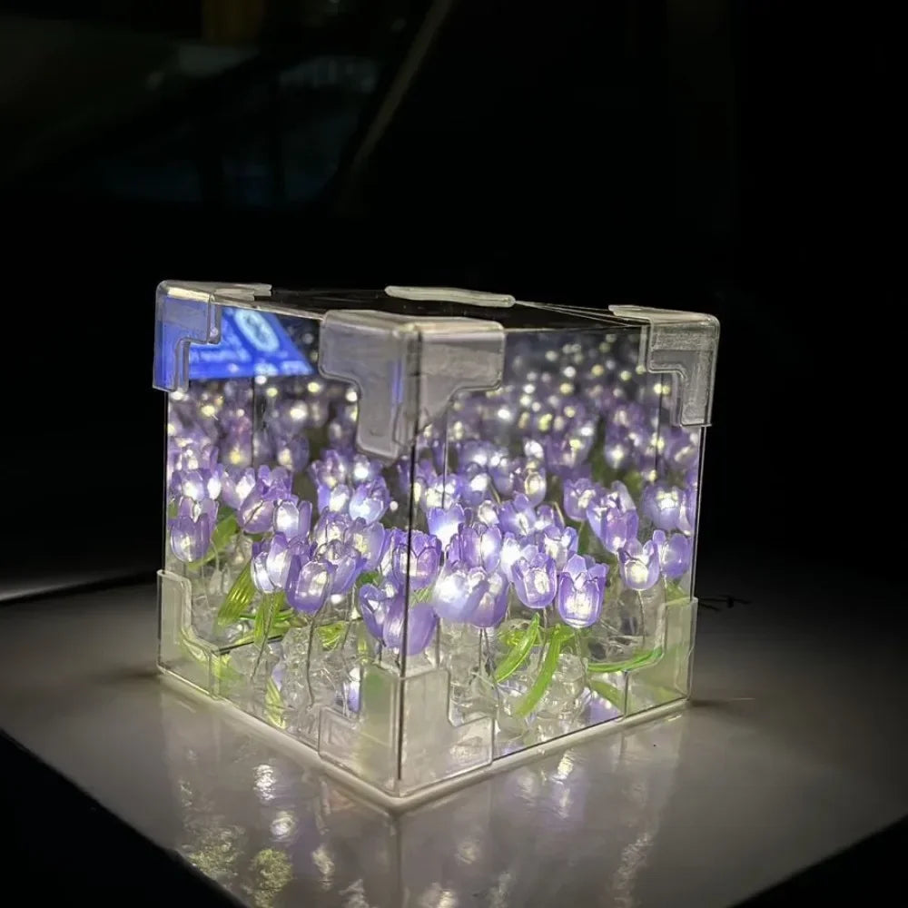DIY Tulip Sea Mirror Night Light Kit | Handmade Craft Gift Set