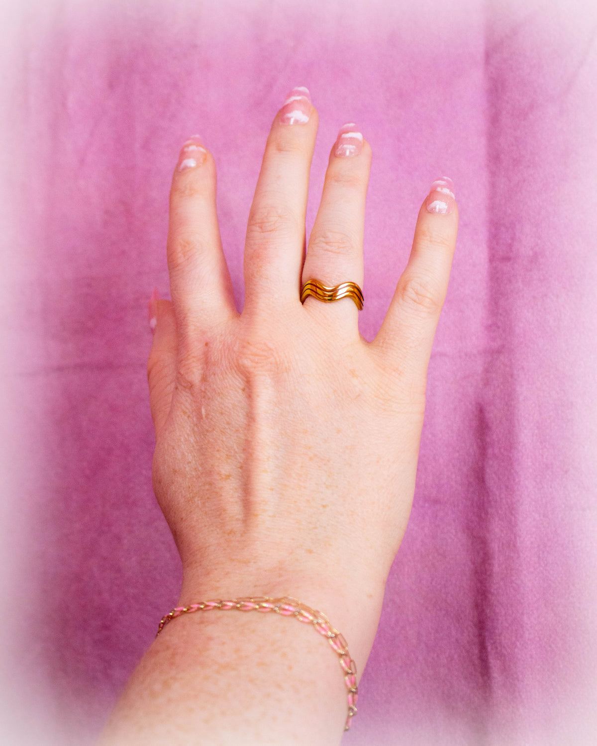 Wavy Stencil Titanium Ring