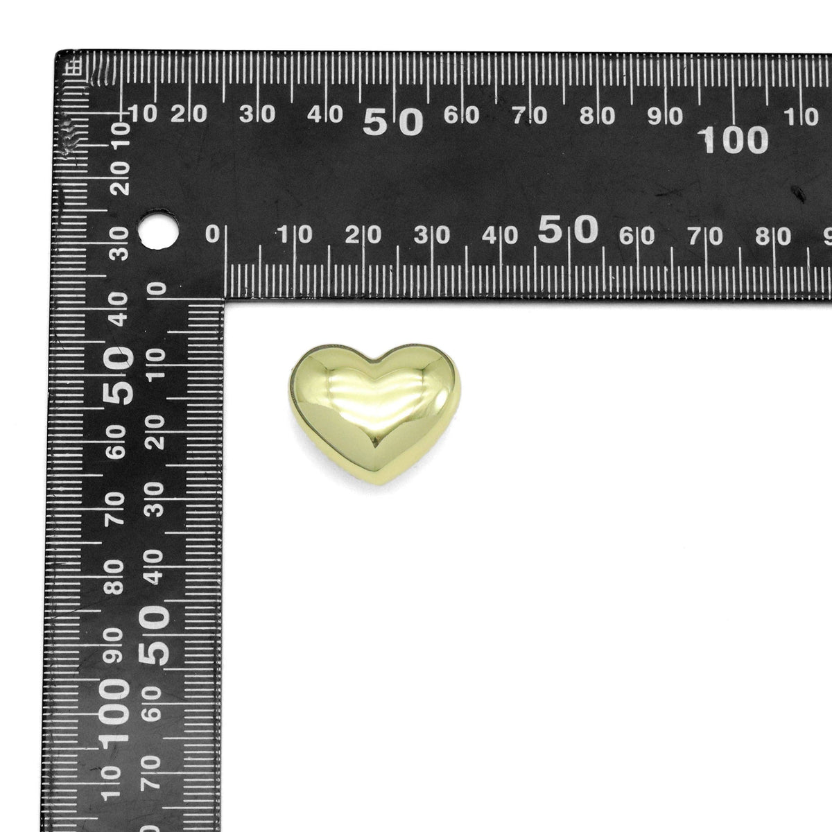 Gold Puffy Heart Charm Pendant, Sku#LK991