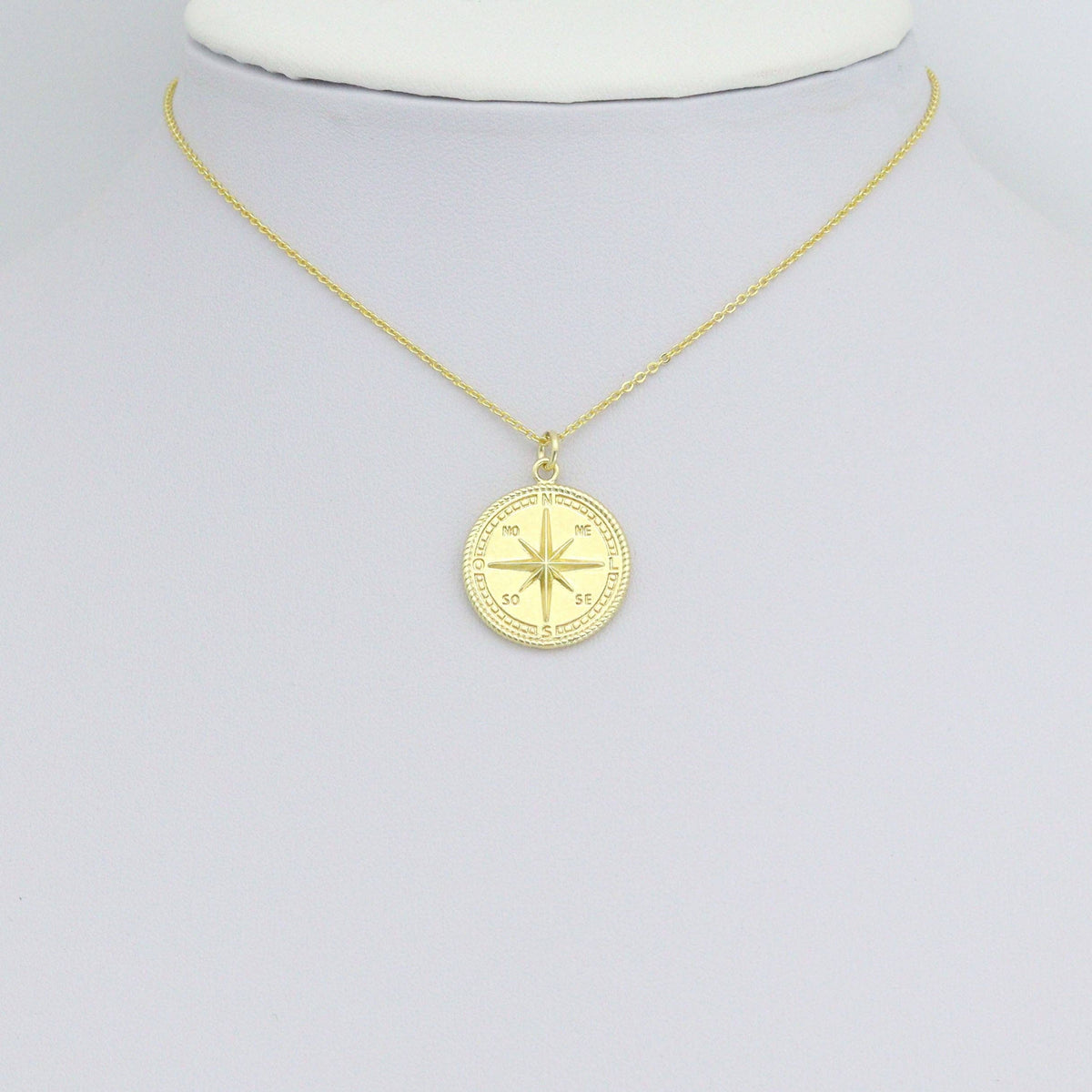 Gold North Star Compass Charm Pendant, Sku#L721